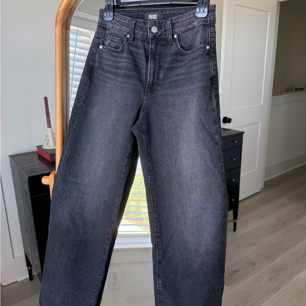PAIGE Anessa High-Rise Wide Leg Black Jeans